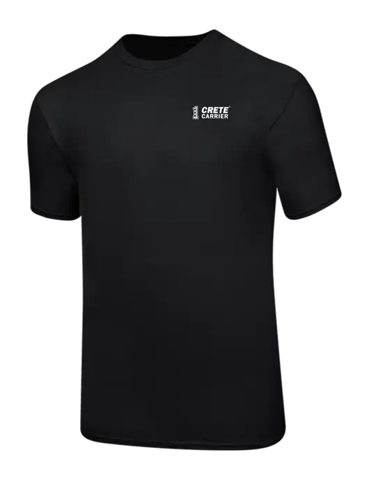 Ring Spun Jet Black 4.5 oz T-Shirt w/Crete Carrier Logo