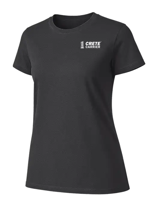 Womens Ring Spun Charcoal 4.5 oz T-Shirt w/Crete Carrier Logo