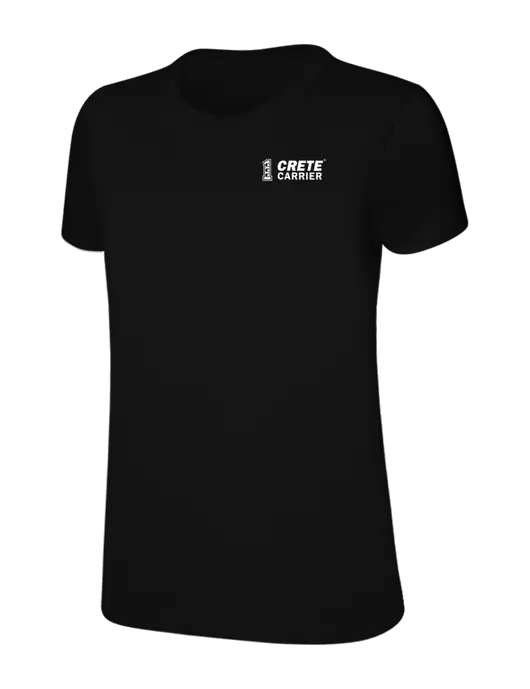 Womens Ring Spun Jet Black 4.5 oz T-Shirt w/Crete Carrier Logo