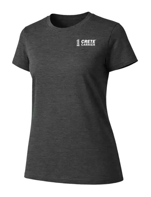 Womens Ring Spun Dark Heather Grey 4.5 oz T-Shirt w/Crete Carrier Logo