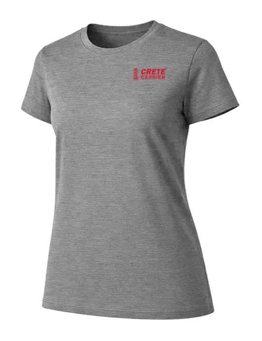Womens Ring Spun Light Grey Heather 4.5 oz T-Shirt w/Crete Carrier Logo
