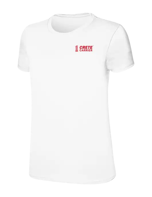 Womens Ring Spun White 4.5 oz T-Shirt w/Crete Carrier Logo