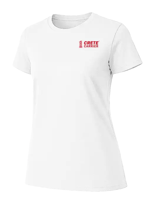 Womens Ring Spun White 4.5 oz T-Shirt w/Crete Carrier Logo