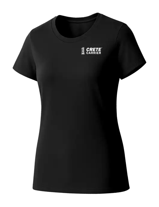 Womens Seriously Soft Black T-Shirt w/Crete Carrier Logo