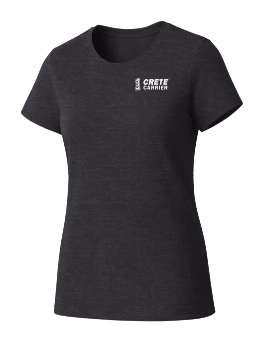 Womens Seriously Soft Heathered Charcoal T-Shirt w/Crete Carrier Logo