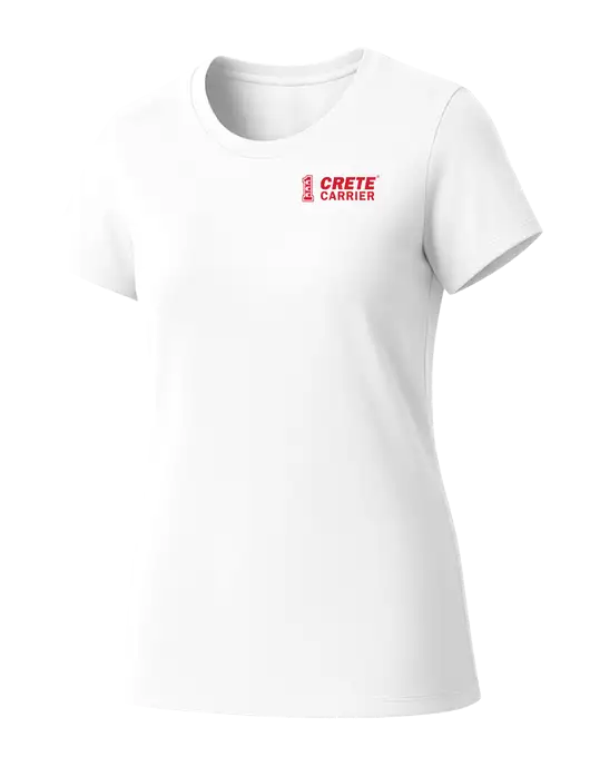 Womens Seriously Soft White T-Shirt w/Crete Carrier Logo