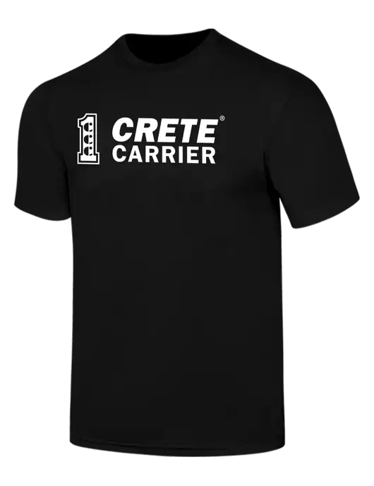 Simply Soft Black 4.5oz  Poly/Combed Ring Spun Cotton T-Shirt w/Crete Carrier Logo