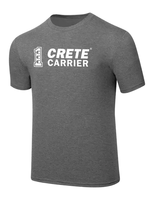 Simply Soft Heathered Medium Grey 4.5oz  Poly/Combed Ring Spun Cotton T-Shirt w/Crete Carrier Logo