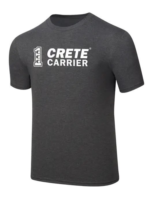 Simply Soft Heathered Charcoal 4.5oz  Poly/Combed Ring Spun Cotton T-Shirt w/Crete Carrier Logo