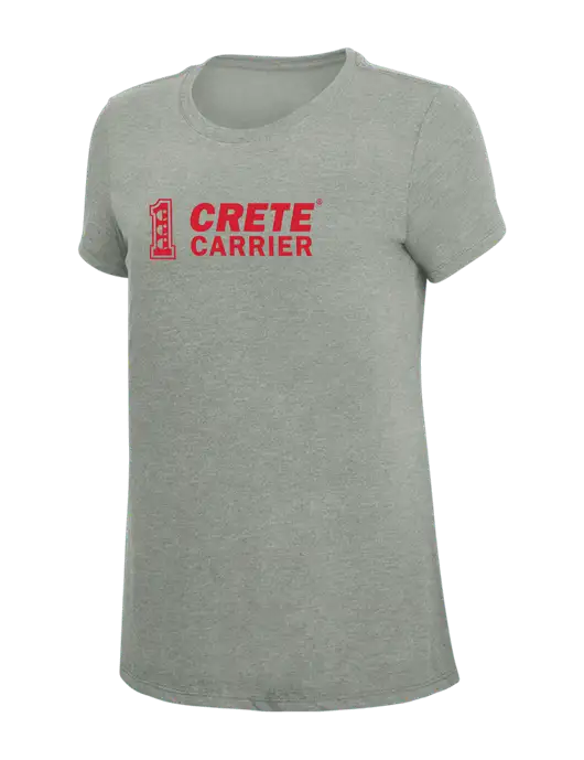 Womens Simply Soft Grey Frost 4.5oz  Poly/Combed Ring Spun Cotton T-Shirt w/Crete Carrier Logo