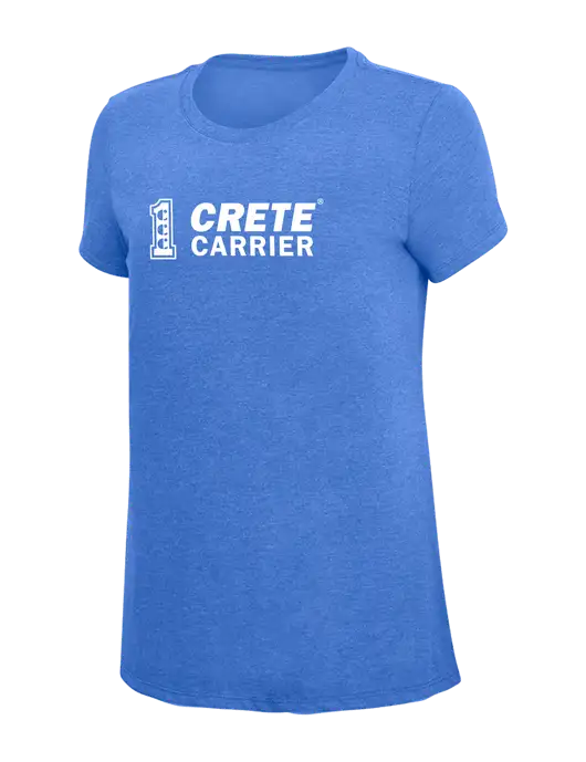 Womens Simply Soft Royal Frost 4.5oz  Poly/Combed Ring Spun Cotton T-Shirt w/Crete Carrier Logo