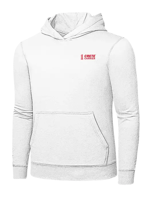 White 7.8 oz Ring Spun Hooded Sweatshirt w/Crete Carrier Logo