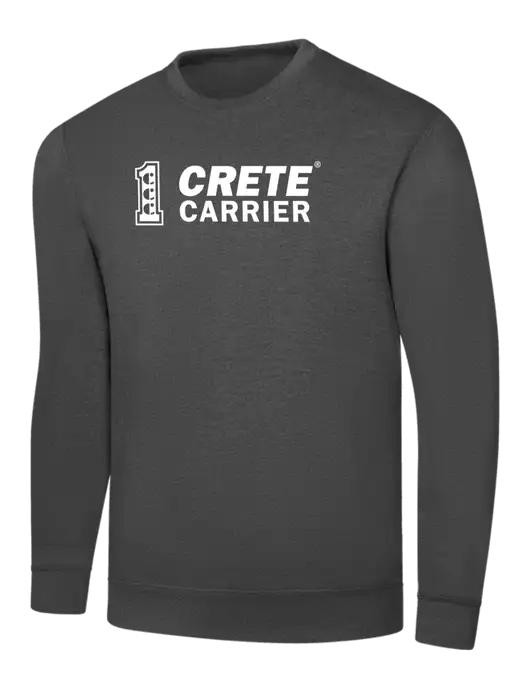 Charcoal 7.8 oz Ring Spun Crew Sweatshirt w/Crete Carrier Logo