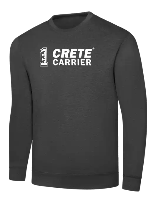 Dark Heather Grey 7.8 oz Ring Spun Crew Sweatshirt w/Crete Carrier Logo