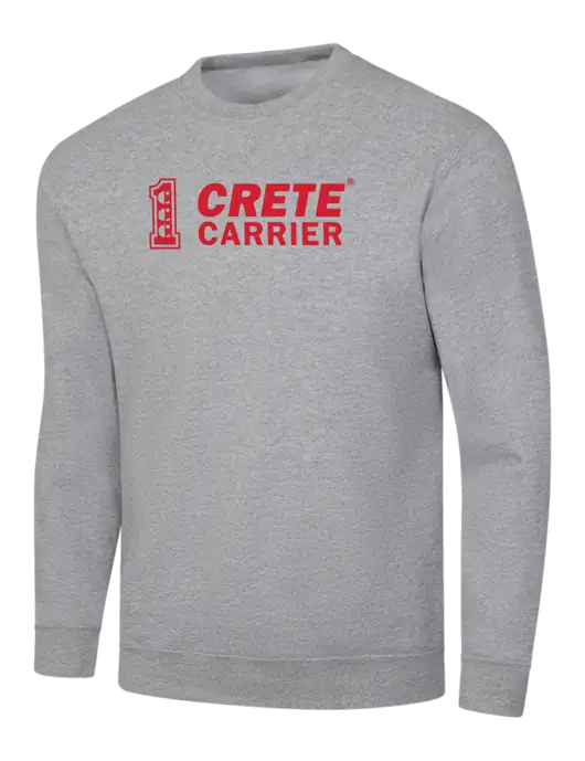 Light Grey Heather 7.8 oz Ring Spun Crew Sweatshirt w/Crete Carrier Logo
