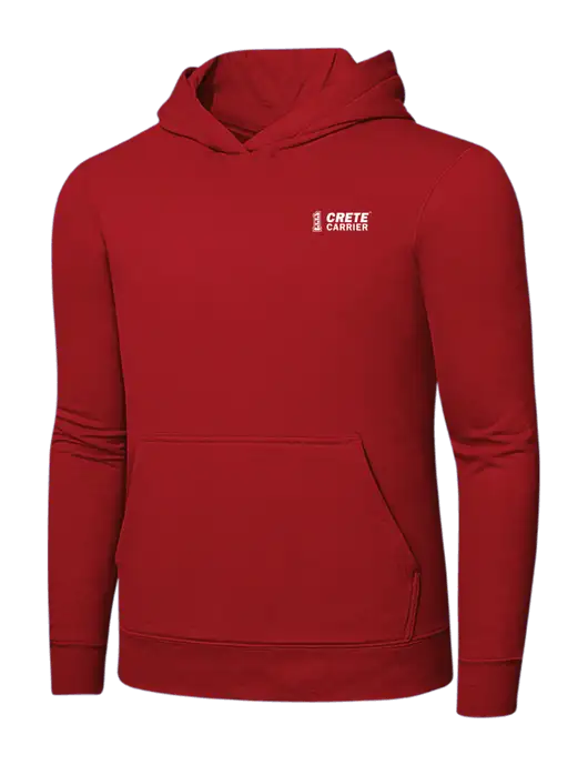 Bright Red 8.5 oz Ring Spun Hooded Sweatshirt w/Crete Carrier Logo