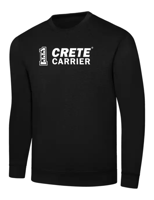 Black 7.8 oz Ring Spun Crew Sweatshirt w/Crete Carrier Logo