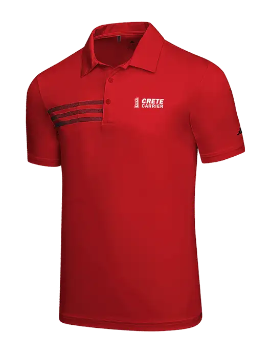 Adidas Red 3 Stripes Chest Polo w/Crete Carrier Logo