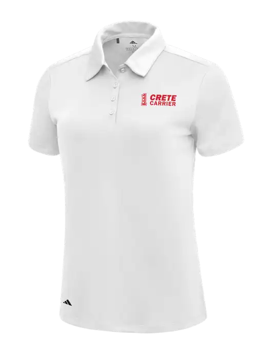 Adidas White Womens Ultimate Solid Polo w/Crete Carrier Logo