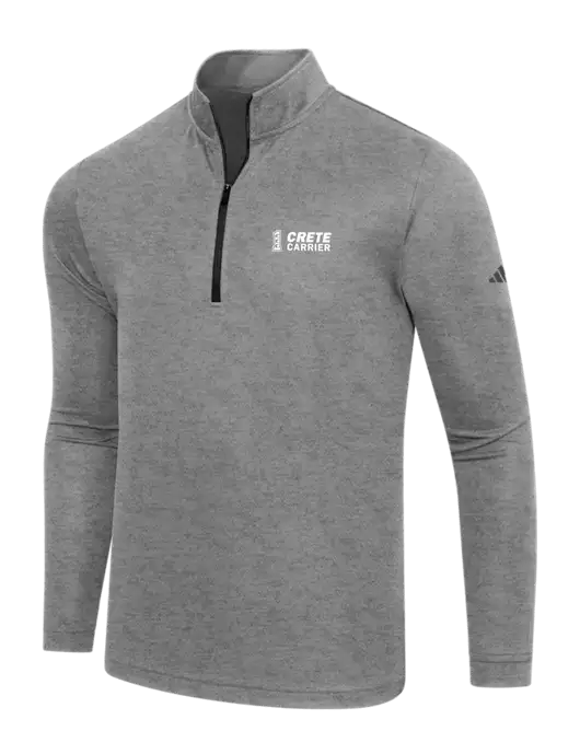 Adidas Black Heather  Lightweight Quarter Zip Pullover w/Crete Carrier Logo