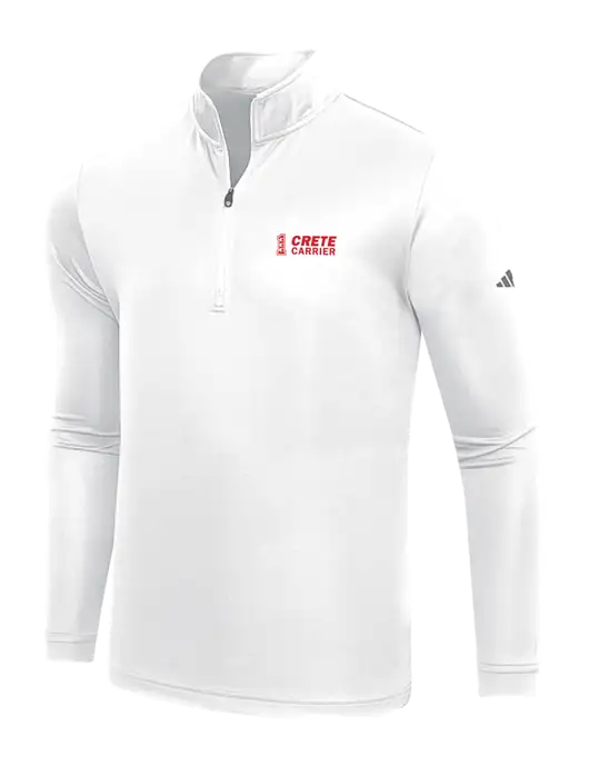Adidas White  Lightweight Quarter Zip Pullover w/Crete Carrier Logo