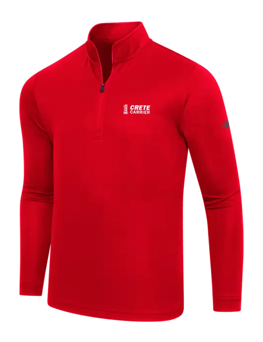 Adidas Red Lightweight Quarter Zip Pullover w/Crete Carrier Logo