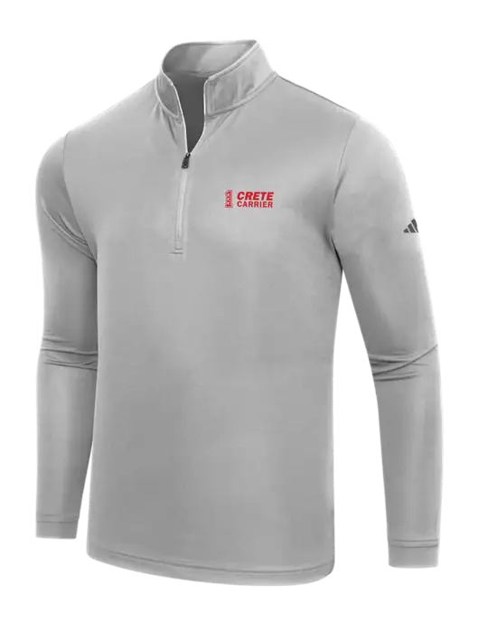 Adidas Medium Grey  Lightweight Quarter Zip Pullover w/Crete Carrier Logo