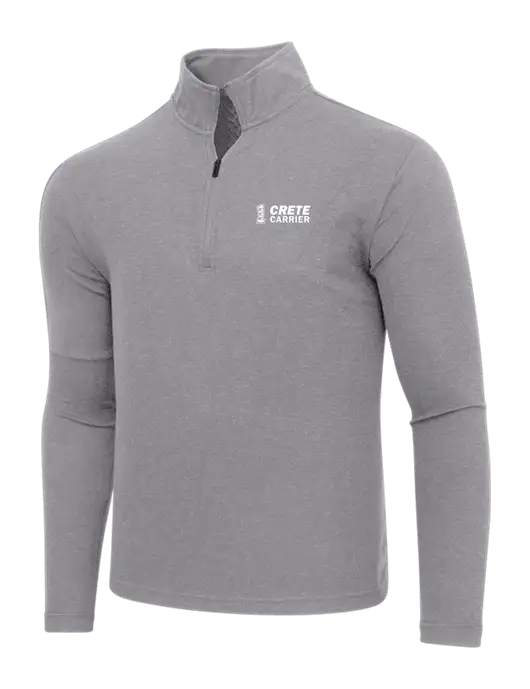Adidas Medium Grey Melange 3 Stripes Quarter Zip Sweater w/Crete Carrier Logo