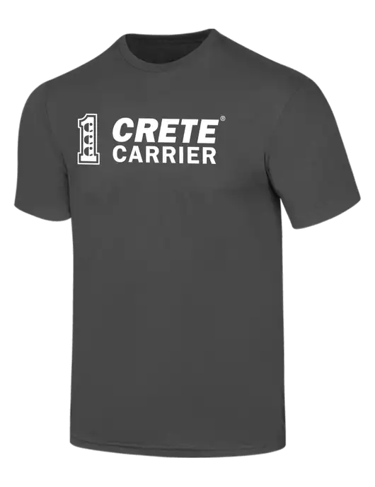 Simply Soft Charcoal 4.5oz  Poly/Combed Ring Spun Cotton T-Shirt w/Crete Carrier Logo