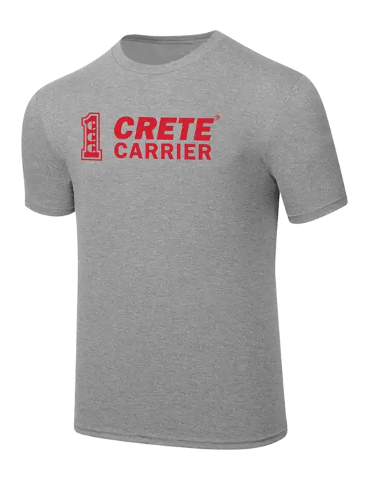 Simply Soft Heathered Light Grey 4.5oz  Poly/Combed Ring Spun Cotton T-Shirt w/Crete Carrier Logo