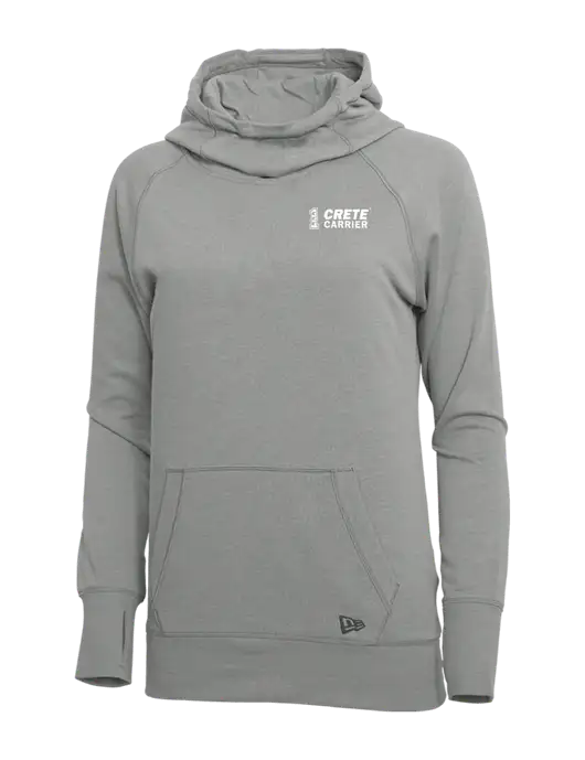 New Era Shadow Grey Heather Womens Tri-Blend Fleece Pullover Hoodie w/Crete Carrier Logo