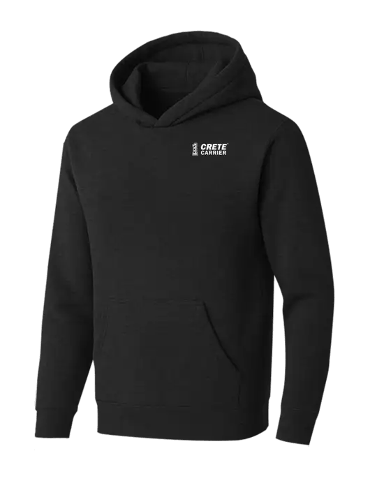 BELLA+CANVAS Black Heather Sponge Fleece Pullover Hoodie w/Crete Carrier Logo