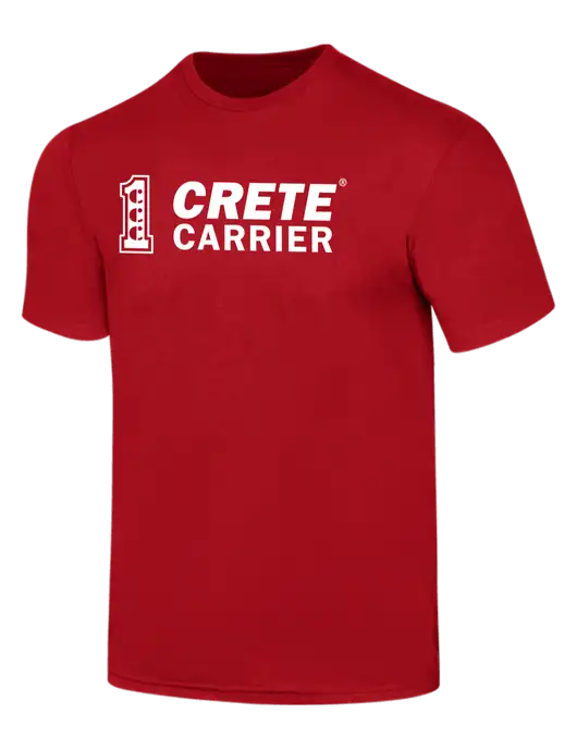 Simply Soft Red 4.5oz  Poly/Combed Ring Spun Cotton T-Shirt w/Crete Carrier Logo