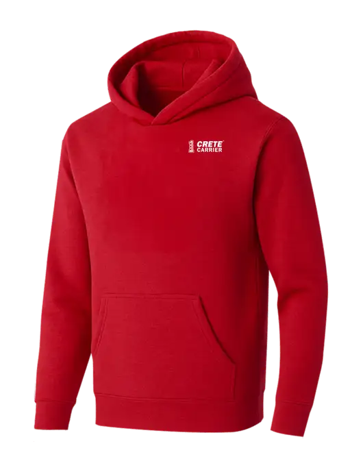BELLA+CANVAS Red Sponge Fleece Pullover Hoodie w/Crete Carrier Logo