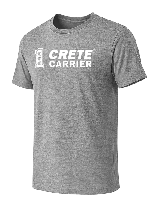 BELLA+CANVAS Heather Grey CVC Short Sleeve Tee w/Crete Carrier Logo