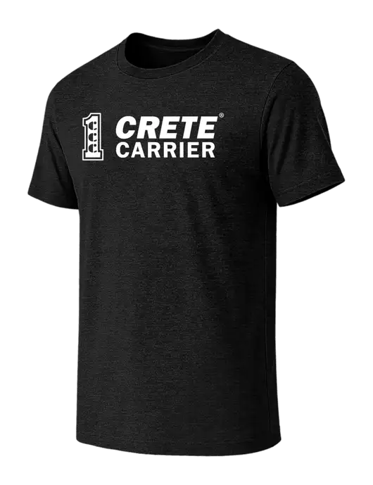 BELLA+CANVAS Black Heather CVC Short Sleeve Tee w/Crete Carrier Logo