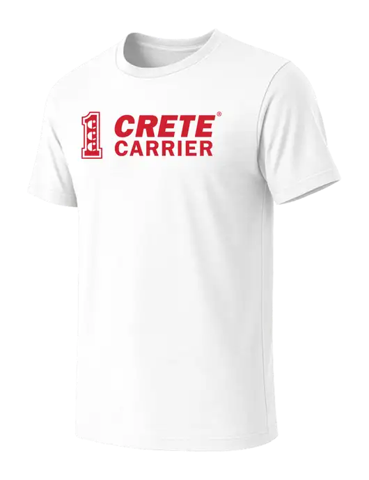 BELLA+CANVAS White Blend CVC Short Sleeve Tee w/Crete Carrier Logo