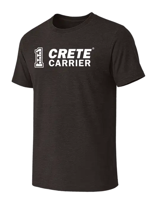 BELLA+CANVAS Dark Grey Heather CVC Short Sleeve Tee w/Crete Carrier Logo