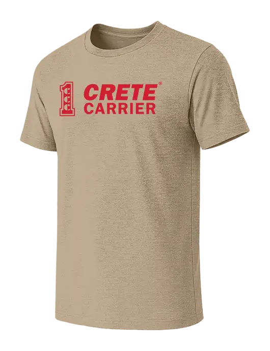 BELLA+CANVAS Heather Tan CVC Short Sleeve Tee w/Crete Carrier Logo