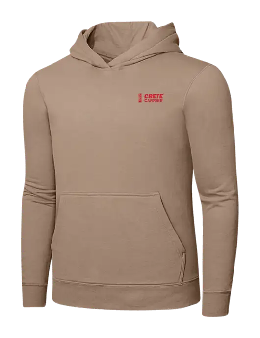 Sand 7.8. oz Ring Spun Hooded Sweatshirt w/Crete Carrier Logo