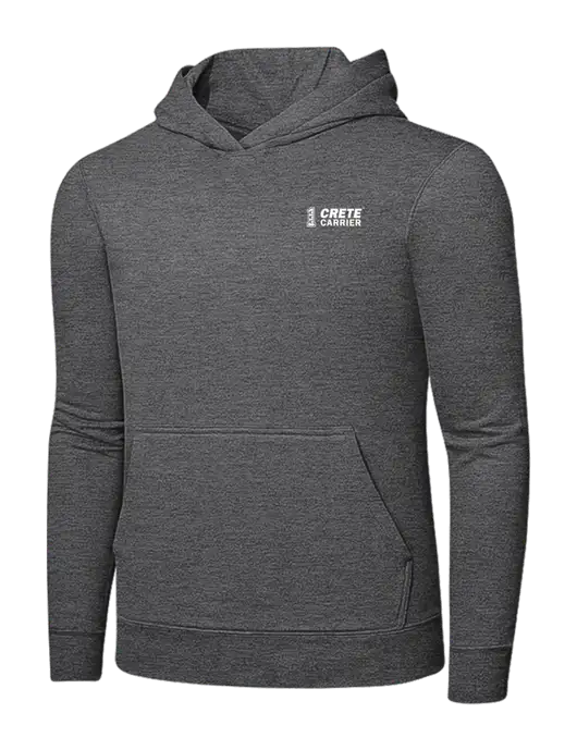 Graphite Heather 7.8. oz Ring Spun Hooded Sweatshirt w/Crete Carrier Logo