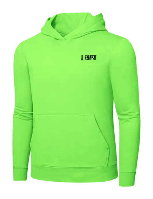 Safety Green 7.8. oz Ring Spun Hooded Sweatshirt w/Crete Carrier Logo
