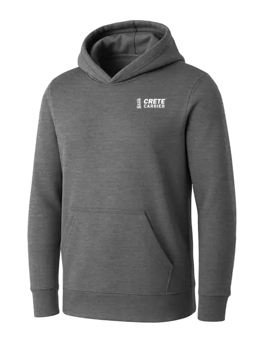 Womens Medium Grey Heather Core Fleece Pullover Hooded Sweatshirt w/Crete Carrier Logo