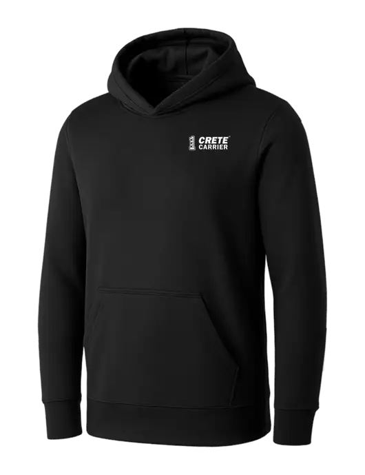 Womens Black Core Fleece Pullover Hooded Sweatshirt w/Crete Carrier Logo