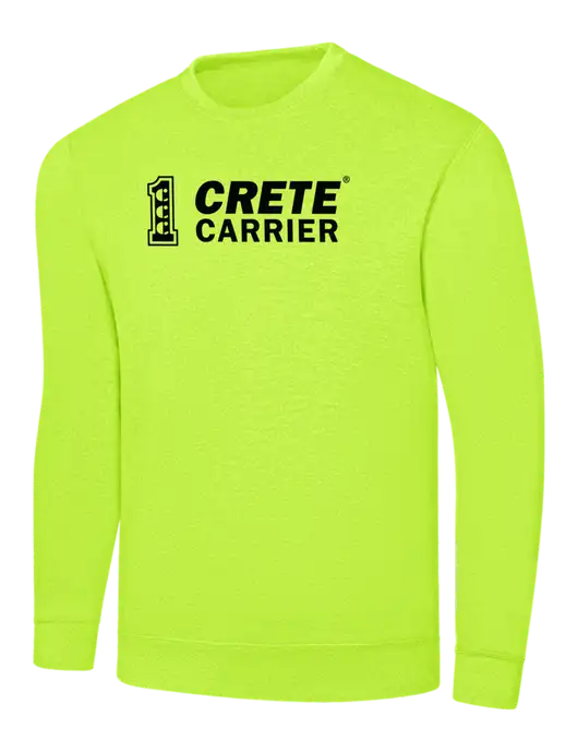 Safety Yellow 7.8 oz Ring Spun Crew Sweatshirt w/Crete Carrier Logo