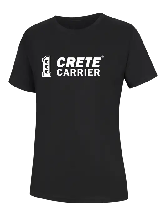 Womens Black Core Blend Tee w/Crete Carrier Logo