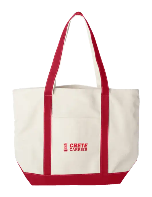 Extra Large Natural/Red Sturdy Canvas Carryall w/Crete Carrier Logo