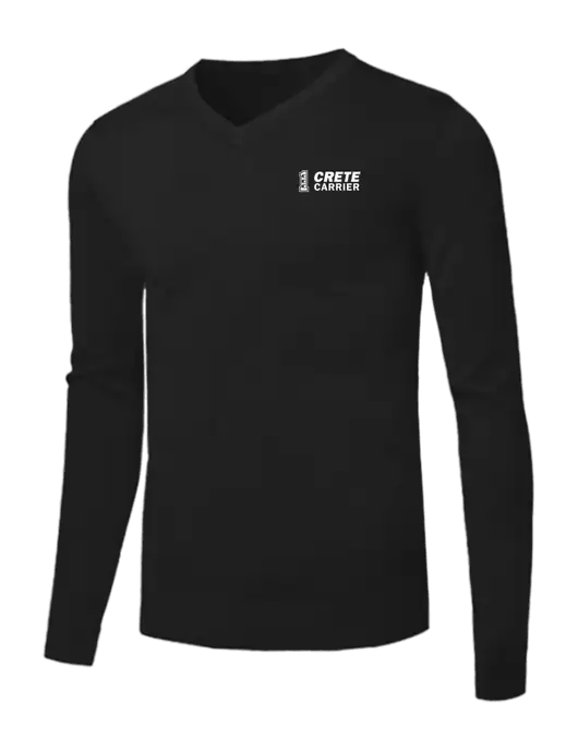Brooks Brothers Black Washable Merino V-Neck Sweater w/Crete Carrier Logo