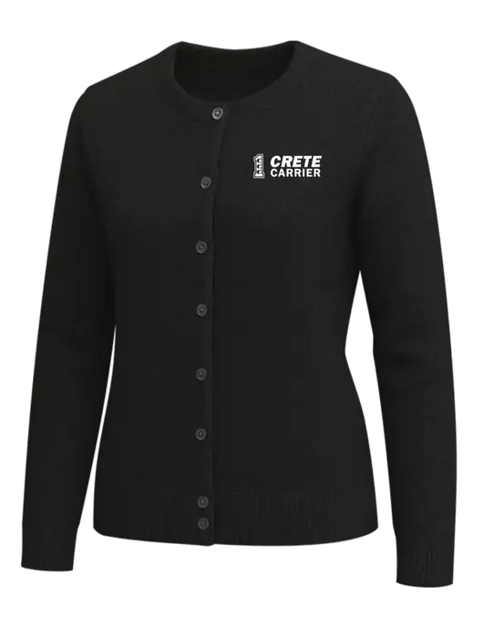 Brooks Brothers Womens Black Washable Merino Cardigan Sweater w/Crete Carrier Logo