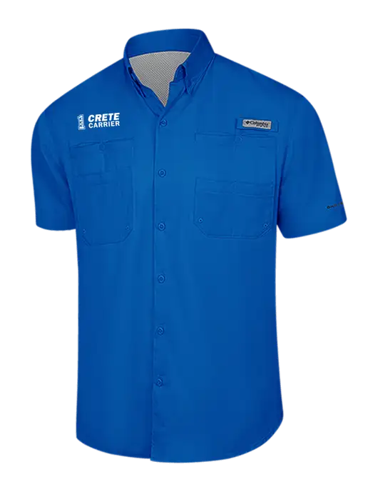 Columbia Royal PFG Tamiami II Short Sleeve Shirt w/Crete Carrier Logo